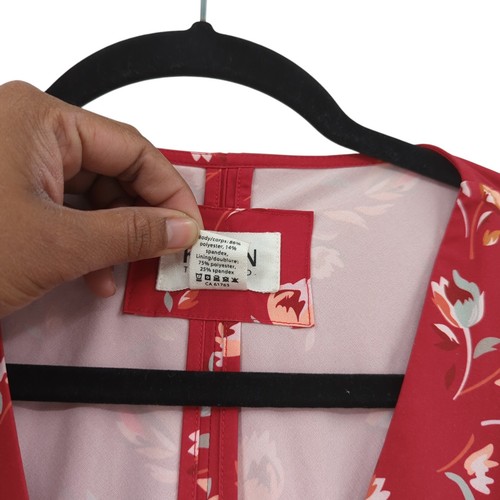 Kosan Travel Co Women S Go Travel Convertible Wrap Dress Red Floral V Neck - Picture 5 of 10