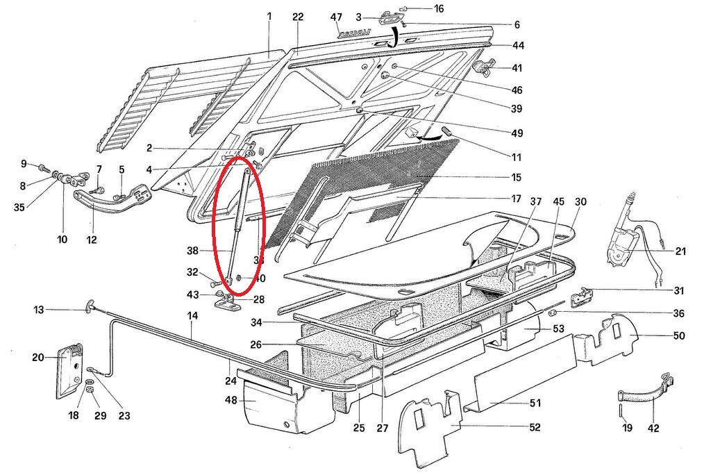 Ferrari 308 328 Rear Deck Lid Strut 60592800 eBay