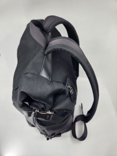 Coach Terrain Top Roll Large Black Leather Canvas Bookbag Backpack F24676 - Picture 13 of 16