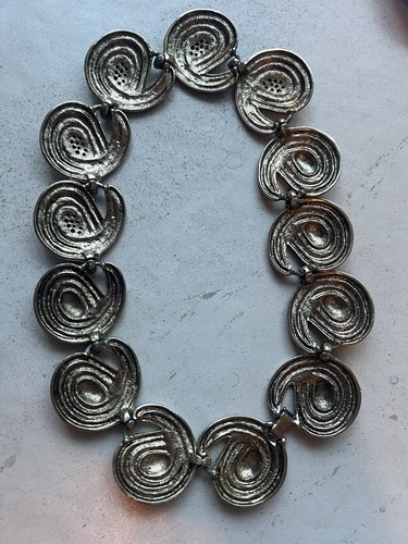 Vintage Designer Gold Tone LARGE DISC Statement Collar Necklace 18" Read! - Picture 13 of 14