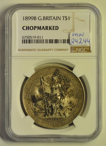 mw24244 G. Britain Hong Kong Trade Dollar 1899B NGC Chopmarked-Nice Chinese C/S