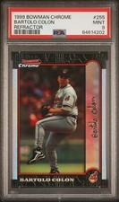 1999 BOWMAN CHROME REFRACTOR #255 BARTOLO COLON PSA 9