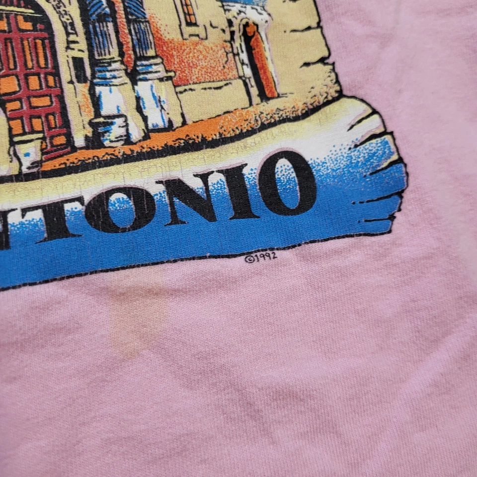 Camiseta De Colección 1993 El Álamo Jóvenes Niñas M Rosa San Antonio EE. UU. 90s ?80 Foto 3 de 4