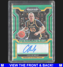 Collin Welp 2022 Prizm Draft Picks College Penmanship Green Prizm Auto RC UC Irv