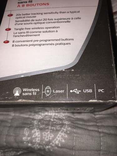 Targus Wireless AMW14CA Silver/Black 8 Buttons Wireless Laser Mouse NEW - Picture 5 of 7