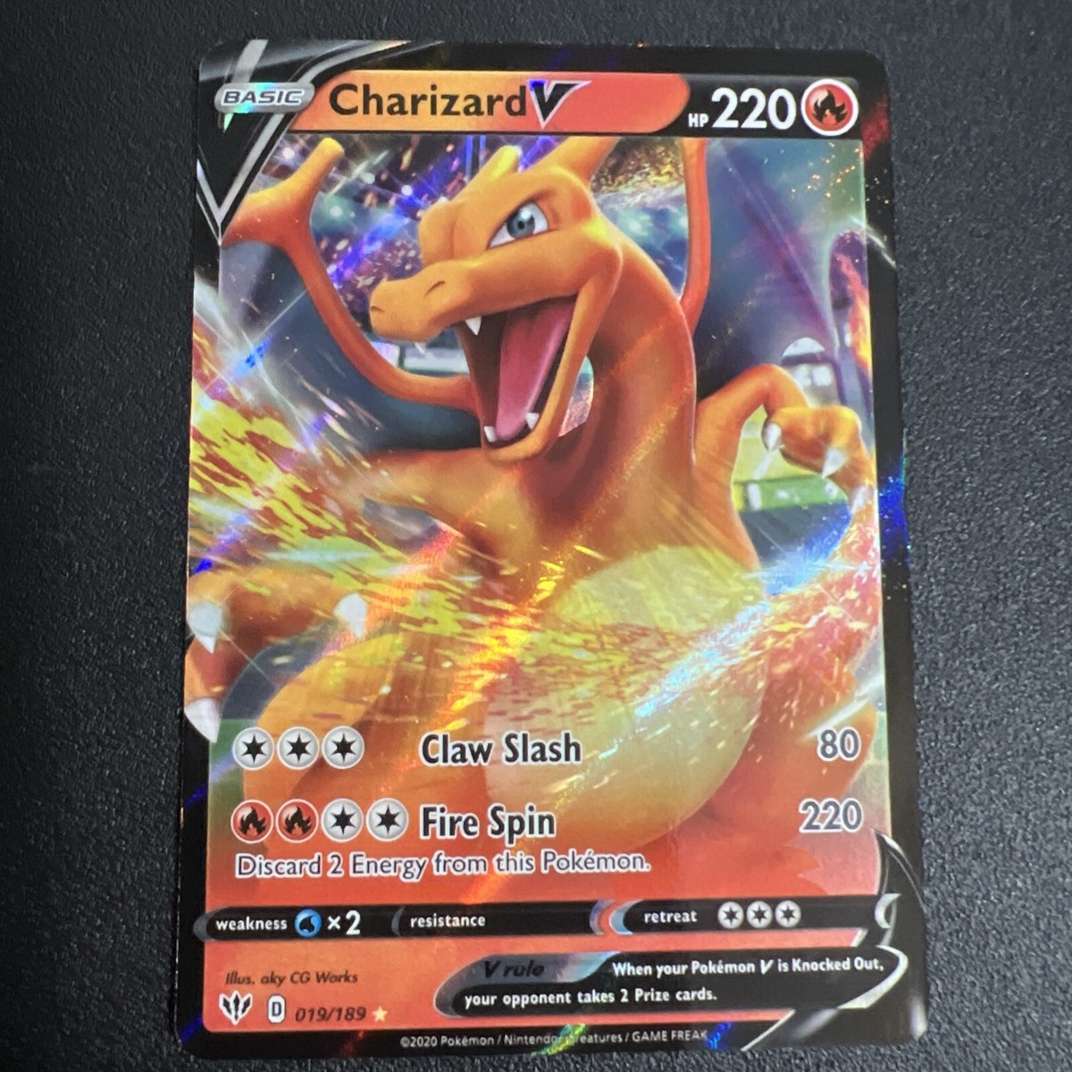 2020 Basic Pokemon Charizard V Ultra Rare 019/189 HP 220