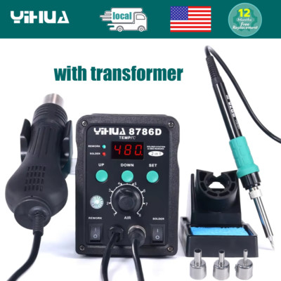YIHUA 8786D 8786D-I Soldering Iron Kit Soldering Station 2-in-1 Rework Station