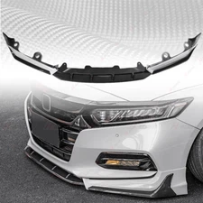 For 2018-2020 Honda Accord  Painted Carbon & White Front Bumper Lip Splitter Kit