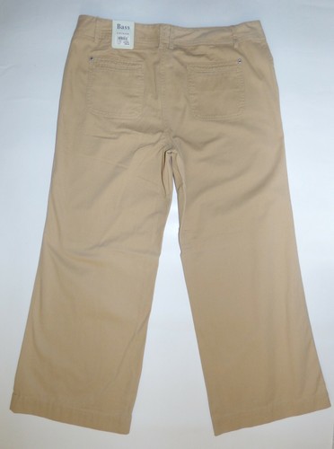 Bass Wide Leg Chinos Women's Sz 16 (30L) High Rise Tan Trouser Cotton NWT - Picture 4 of 8