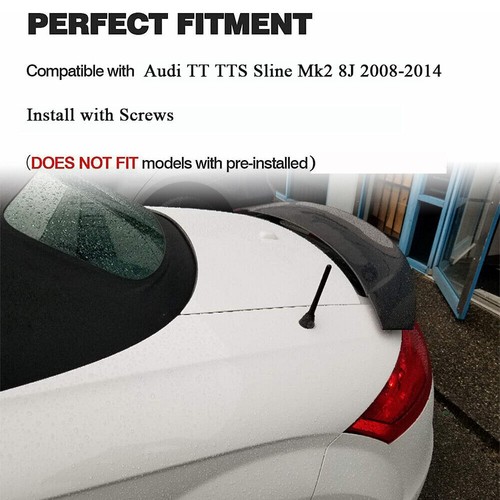 Real Carbon Fiber Trunk Spoiler Boot Wing Lip For Audi TT TTS Sline Mk2 8J 08-14 - Picture 2 of 12