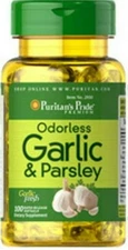 Garlic and Parsley Odorless 100 Softgels Cholesterol Health Pills antioxidant