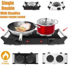 1KW/1.5KW/2KW Portable Electric Single Dual Burner Hot Plate Cooktop Cook Stove