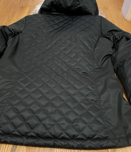 NILS Black Quilted Women's Zip Front Faux Fur Hooded Insulated Ski SZ 12 Coat - Picture 9 of 9