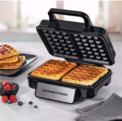 GOURMETmaxx Waffeleisen für Belgische Waffeln - Edelstahl/Schwarz (12087) - Bild 4 von 6