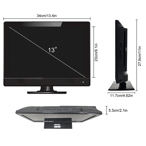 13'' Portable Supersonic HDTV AC/DC 12V w/ DVD Player, USB, SD Card Reader, HDMI - Picture 9 of 10