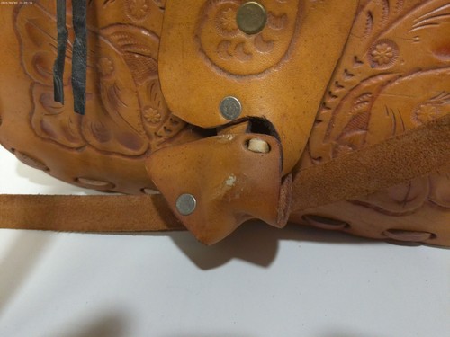 Cartera Bolso Sillín Caballo Cuero Vintage Marrón Años 60 Años 70 - Imagen 10 de 10