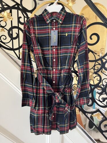 Ralph Lauren Fall Dress Size 12 Girls Red Black Winter Long Sleeve NWT - Picture 1 of 4