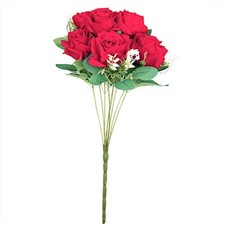 2 Bushes 18" Artificial Faux Silk Rose Flowers Wedding Party Events Decorations