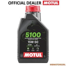 1 LITRO OLIO MOTORE MOTUL 5100 15W50 SEMI-SINTETICO MOTO 4T TECNOSYNTESE MA2
