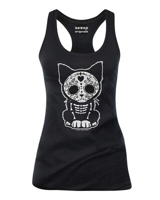 DEBARDEUR Tank Top femme Calavera Catrina Mexique Tattoo Pin-Up Tête de mort