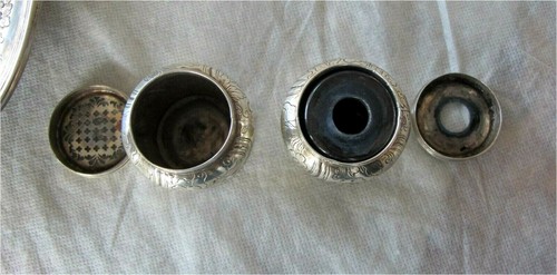 1751 Antique Georgian Sterling Silver Inkstand Tray London S. COURTAULD 42.9 OZ. - Picture 3 of 12