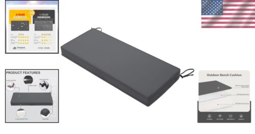 Waterproof Outdoor Bench Cushion 59x18 with Adjustable Straps & 3-Inch Padding - Picture 2 of 8