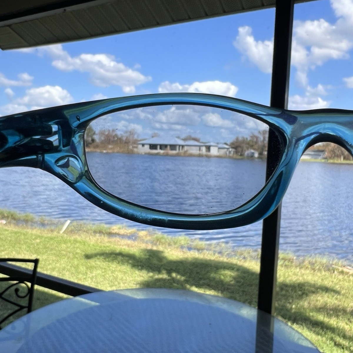Vintage Oakley Four S Small Ice Blue Frame Light Blue Lens