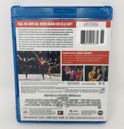 WEST SIDE STORY BLU-RAY Natalie Wood Rita Moreno MGM NEW SEALED - Picture 2 of 4