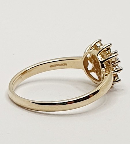 9ct Diamond Cluster Half Carat Dome Ring 375 Yellow Gold Size O Hallmarked - Picture 9 of 21