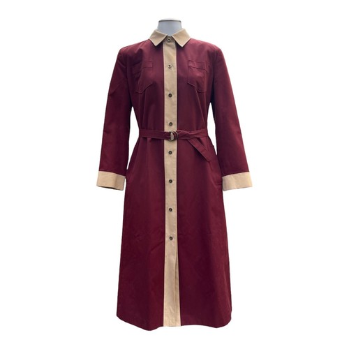 Vintage 70s ETIENNE AIGNER Womens 12 Belted Trench Coat Shirt Dress Jacket Lined - Picture 2 of 21