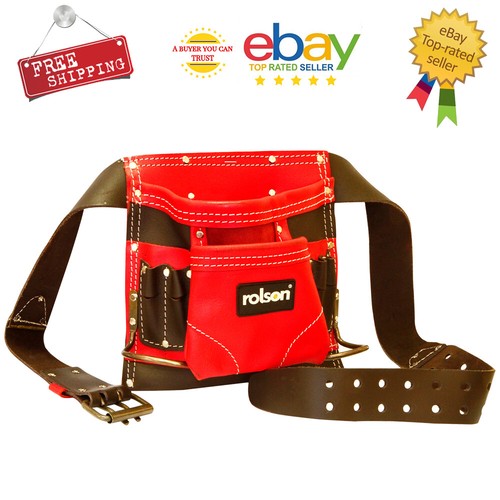 Red Heavy Duty Red Classic Single Tools Belt Two Tone Leather Tool Belt - Picture 2 of 2