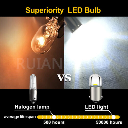 BA9S LED Apparecchiature Industriali Lampada Strumento Lampadina Indicatore Luce 110V/220V - Foto 7 di 11