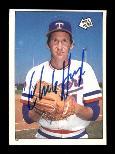 1985 Topps Sticker Texas Rangers 345 Charlie Hough signed Auto Autograph 02 BXC