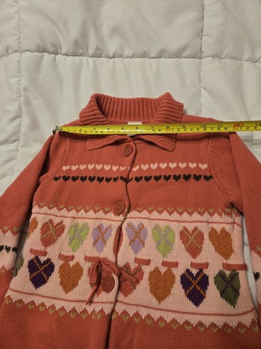 Vintage GYMBOREE Sweater Dress Girl Sz 4 Hearts Valentine Cotton Travel Gift - Picture 5 of 7