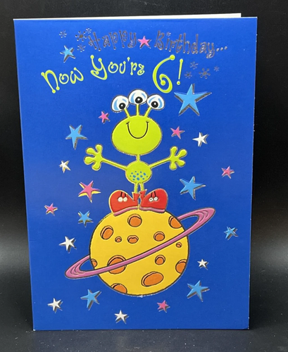 Happy 6th Birthday Greeting Card w/Envelope