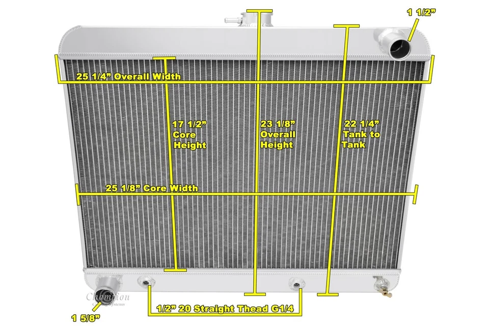 NEW CHAMPION 4 ROW ALL ALUMINUM RADIATOR 63 64 65 BUICK RIVIERA V8 ENGINE - Image 3 of 3