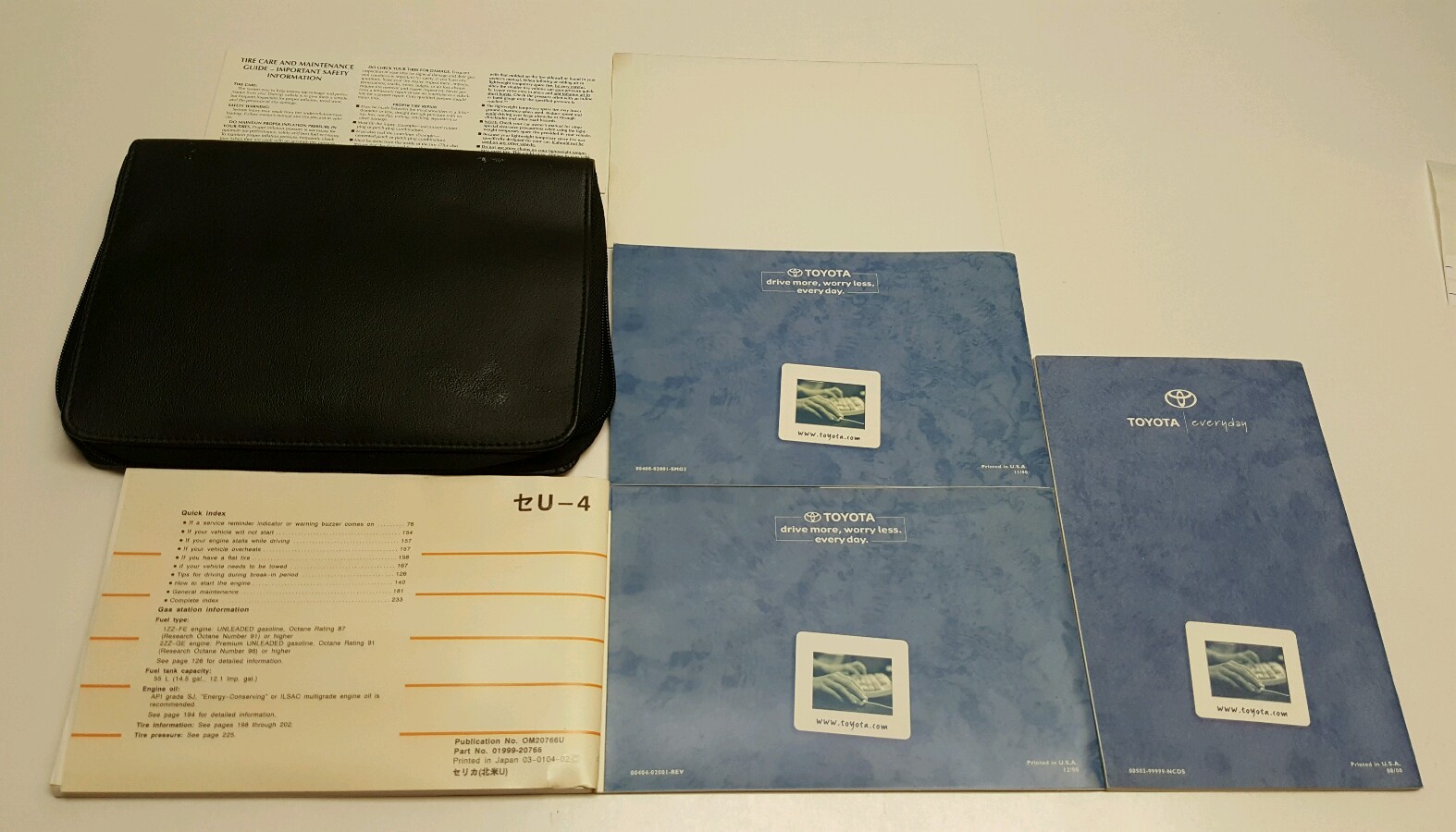 2001 TOYOTA CELICA OWNERS MANUAL V4 1.8L GT GTS AUTO MANUAL TRANS FUSES FLUIDS