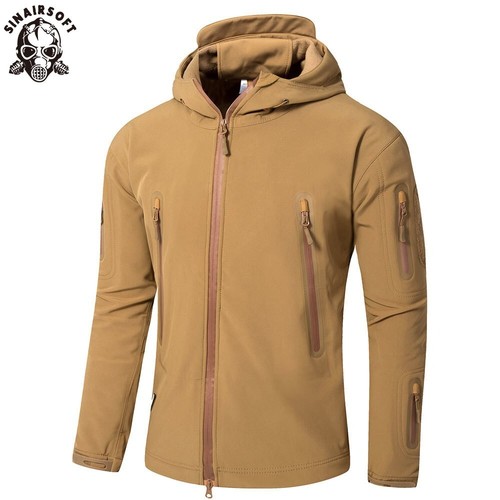 Men Shark Skin Soft Shell Coat Outdoor Tactical Jacket Hunting Waterproof Hoodie - Picture 2 of 60