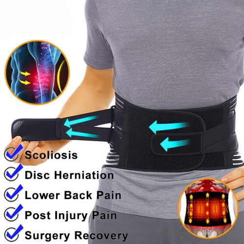 Back Support Lower Back Brace for Pain Relief Sciatica Lumbar Support Belt Strap - Picture 7 of 32