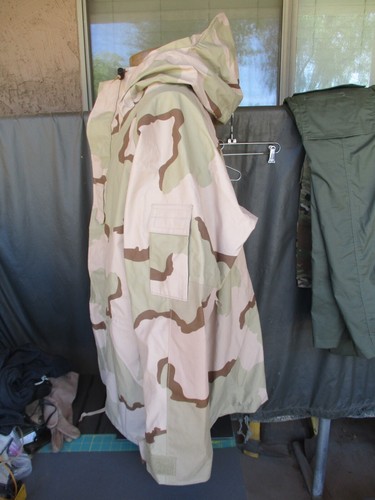 XL LONG Desert DCU GI Issue GORE TEX Rain Parka, ECWCS Jacket, Extra Large - Picture 2 of 6