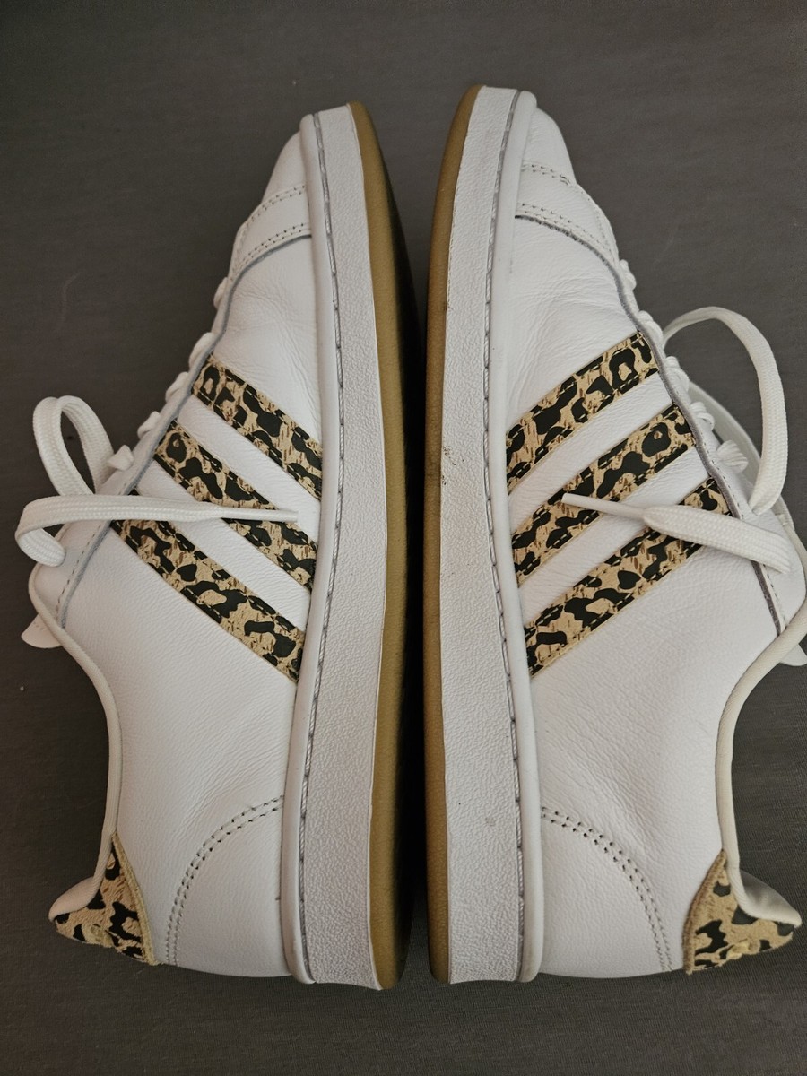 Adidas Court Women’s Sneakers Cloud White Leopard Core Shoes Sz worn  once