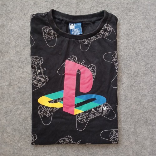 PlayStation T Shirt Boys 14 Black Logo All Over Print Video Game Short Sleeve - Picture 11 of 12