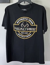 Realtree Authentic Gear Outfitters Black Crew Neck Shirt-Men's Size M  NEW