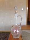 Vintage Decanter With Stopper 15 1/4 Inches Tall Floral Pattern