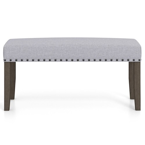 42.5" Upholstered Bedroom Entryway Bench Hallway End of Bed Bench W/ Wooden Legs - Picture 14 of 14