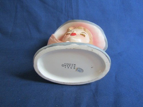 NAPCO PORCELAIN LADY HEAD VASE WITH BONNET NUMBERED & DATED 1959 5-3/4" - Picture 5 of 5