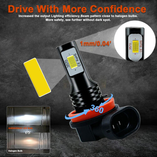 For 2014-2017 Dodge Durango 4x D3S Xenon HID Headlight + H11 LED Fog Light Bulbs - Picture 11 of 12