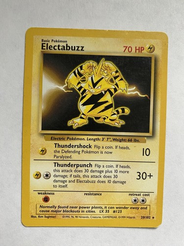 Electabuzz 020/102 Base Set Regular - Picture 1 of 5