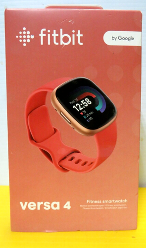 BRAND NEW Fitbit Versa 4 Fitness GPS Smartwatch PINK Sand Copper Rose Aluminum