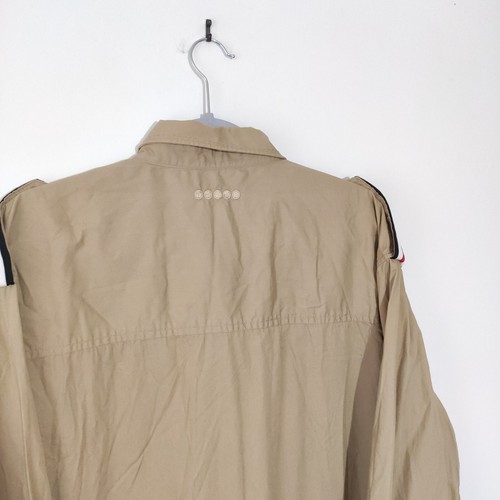 Camisa COOGI Marrón Tostado RAF Manga Larga Talla XXL Algodón Militar Para Hombres Talla Grande - Imagen 5 de 17